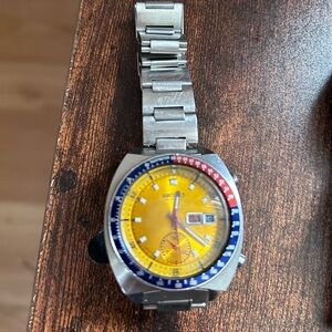 Seiko Pogue Pepsi bezel automatic chronograph original 1976 model vintage